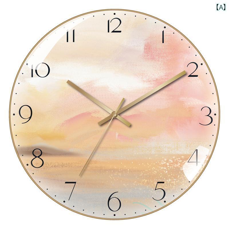 壁掛け 時計 おしゃれ 湾曲 した ファッション リビング ルームの 壁 時計 軽量 高級 シンプルで モダンな 家庭用 ガラス な 装飾