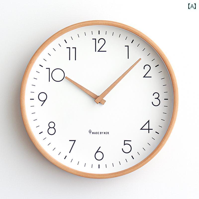 壁掛け 時計 おしゃれ MJK 時計 木製 壁掛け リビング ルーム 2024 ホーム ファッション サイレント シンプル モダン 壁に 掛ける