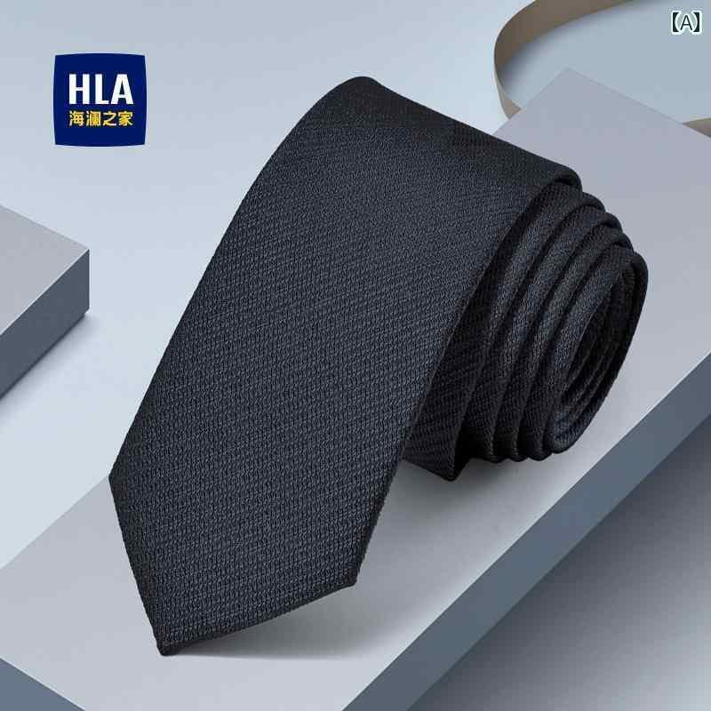 ネクタイ　ビジネス　男性用 Heilan Home ネクタイ メンズ 2025年新 ナロー エディション ビジネス プロ フォーマル シャツ アクセサリー 襟 花 ブラック ハンド タイピング