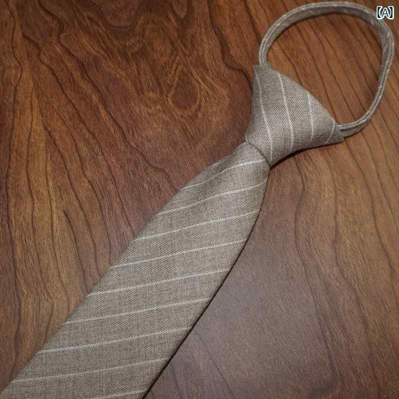 ネクタイ ビジネス　男性用 繊細な ウール 生地の メンズフォーマル ビジネス スーツ 7 cm プロ 韓国 レトロ カーキ ストライプ ネクタイ