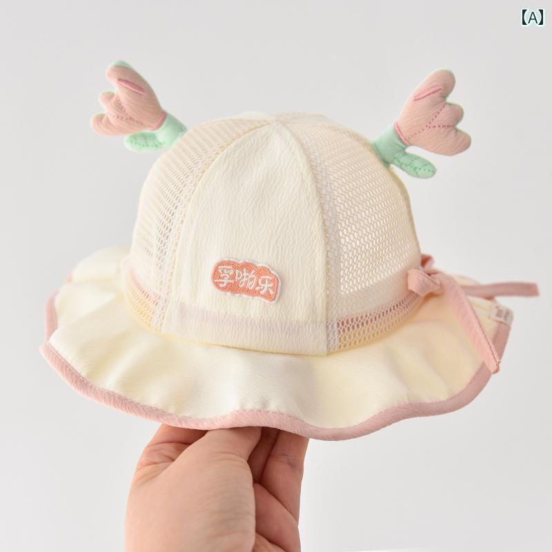 赤ちゃん　帽子　ベビー ベビー 帽子 夏の 漁師の 女の 赤ちゃん 太陽の 新生児 日焼け防止 小さい 月齢 バケット ハット