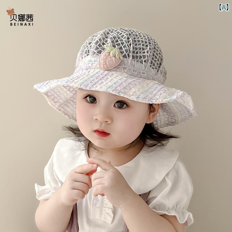 赤ちゃん 帽子 ベビー ベビー 帽子 春と 夏 薄型 女児用 サンハット 外出用 幼児用 フィッシャーマン ハット