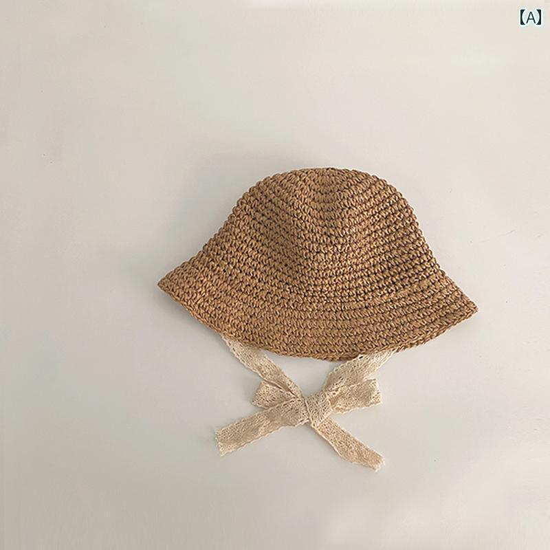 赤ちゃん　帽子　ベビー 子供用 麦わら 帽子 韓国 夏 ビーチ 日焼け防止 幼児 おしゃれ 女の子 赤ちゃ..