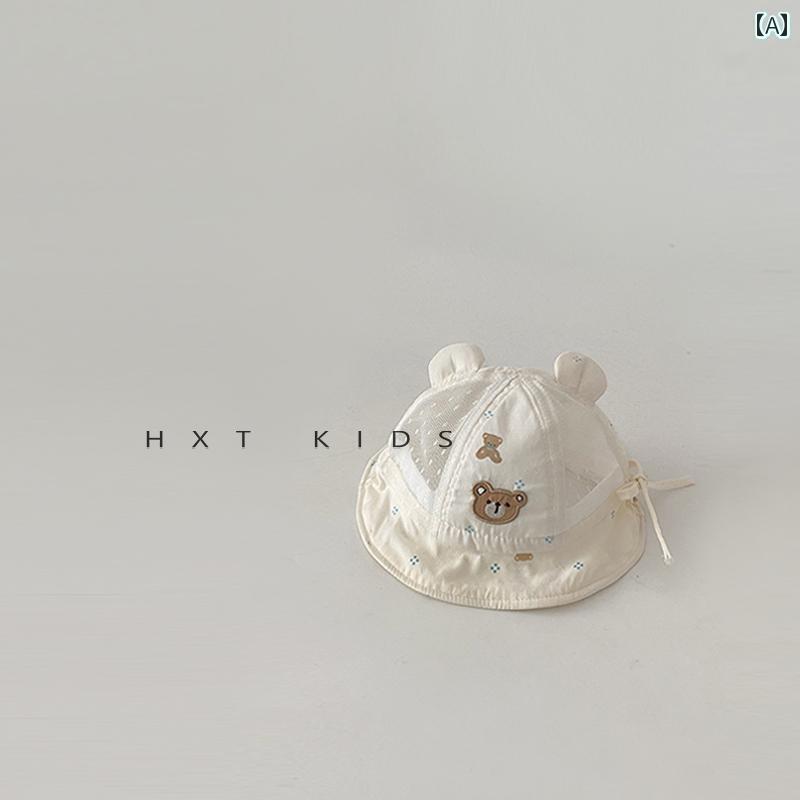 赤ちゃん 帽子 ベビー ベビー フィッシャーマン ハット 夏用 ハーフ メッシュ 通気性 サンハット 0 ～ 1歳 1ヶ月 幼児用