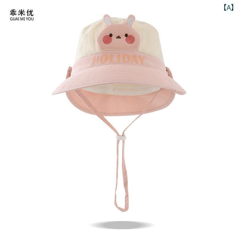 赤ちゃん用　帽子　かわいい ベビー 帽子 春 韓国 つばの 大きい サンハット 春夏 薄型 男の子 女の子 通気性