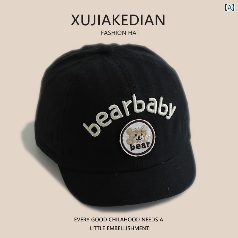 赤ちゃん用 帽子 かわいい ベビー 帽子 春秋 薄型 かわいい 男の子 ダックビル キャップ つば 短い 日焼け防止 女の子 野球帽