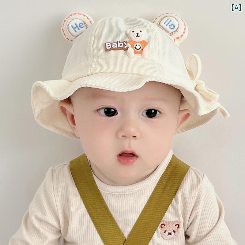 赤ちゃん用　帽子　かわいい ベビー 帽子 春秋 スタイル フィッシャーマン ハット 幼児 男の子 赤ちゃん小 月齢 日よけ 6 ～ 12ヶ月 夏