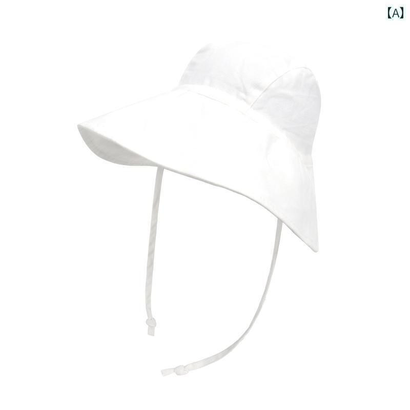 赤ちゃん用　帽子　かわいい と アメリカ 夏の ベビー 帽子 男の子と 女の子 子供用 サンハット アウトドア用 つば 広の 洗面 器用 コットンリネンの 通気性の ある