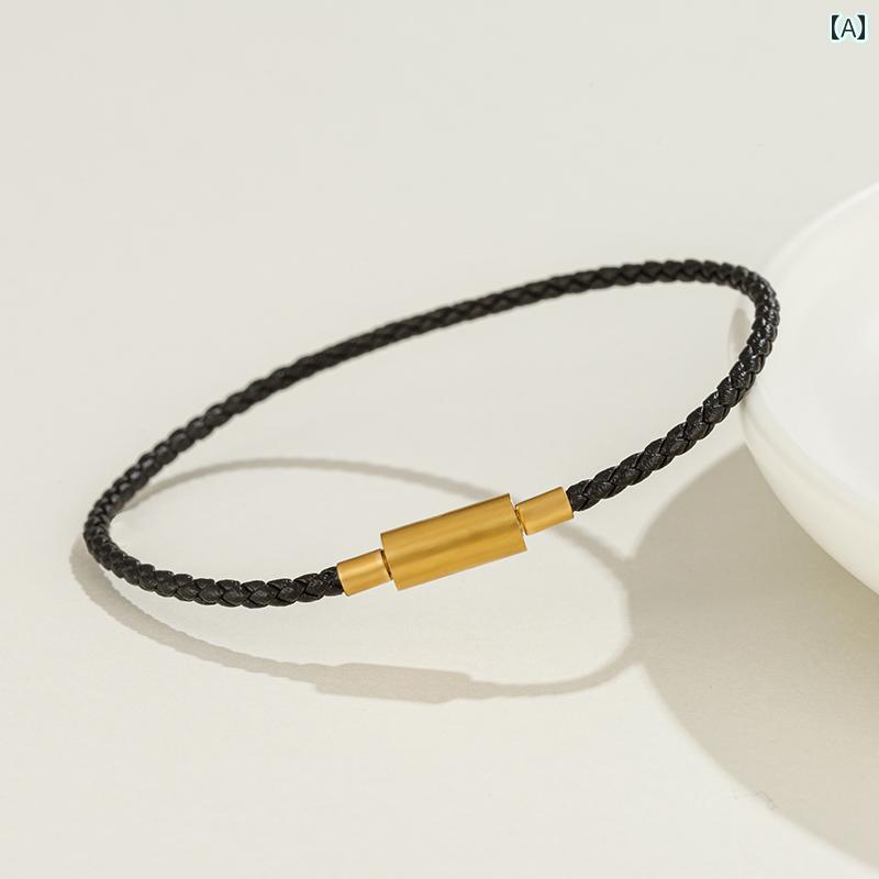 ブレスレット　ジュエリー　おしゃれ 革 ゴールドバックル ブレスレット 3 D ハード ゴールド 転 写 ビーズ 付き ブラック レッド 牛革 男の子と 女の子向け 交換 ブレスレット。