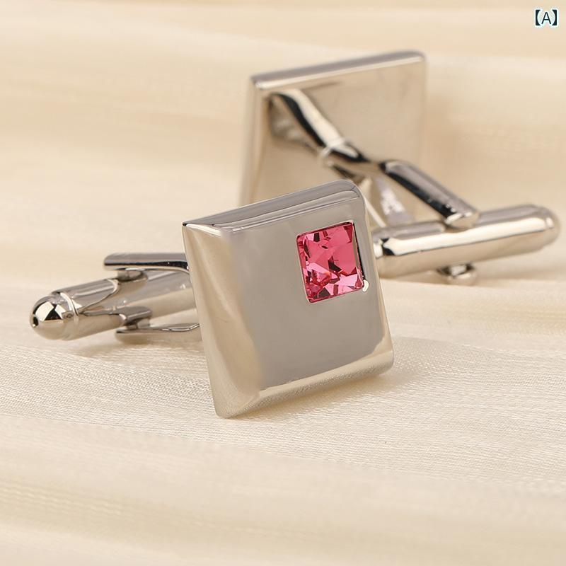 カフス ボタン シャツ ビジネス クリスタル カフスボタン メンズ 高級 フレンチ シャツ メンズと レディース ギフト ボックス