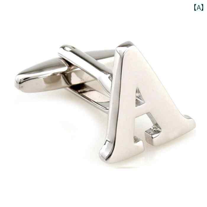 カフス ボタン シャツ 26 英語 文字 カフスボタン カフス ネイル メンズ フレンチ ビジネス ABC