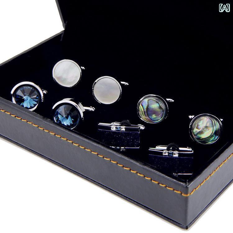 カフス ボタン シャツ スパルタン 4 ペア ギフト ボックス カフス フレンチ メンズ ボタン ビジネス カジュアル シャツ レディース DM