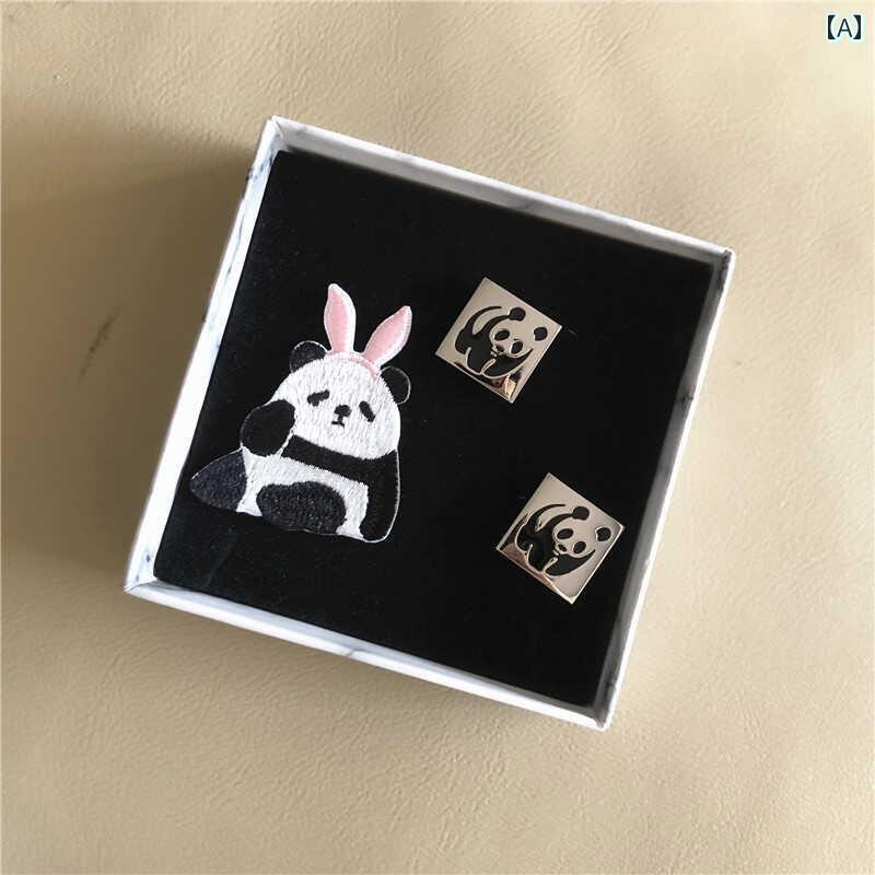 カフス ボタン シャツ 中国 パンダの フランスの シャツ 金属 カフスボタンの ギフト ボックス 人の 彼氏への 軽い お土産 ギフトを 確認 できます