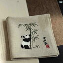 ハンカチ スカーフ ジャイアントパンダ 刺繍 ハンカチ 綿 チャイナ風 海外 留学 ギフト 携帯 用 吸汗 スクエア