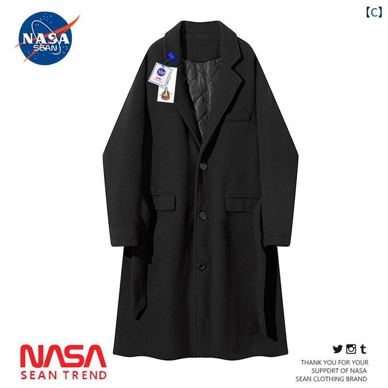 カーキ　コート　レディース NASA 共同 ダブルブレスト ミドル 丈 トレンチコート メンズ 2025 秋 カジュアル ロング 膝丈 コート