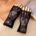 手袋 日焼け防止 日焼け防止 運転用 レース レディース 手袋 夏 薄手 半 指 紫外線 対策 ハーフ グローブ 指なし ダンス エチケット ファッション