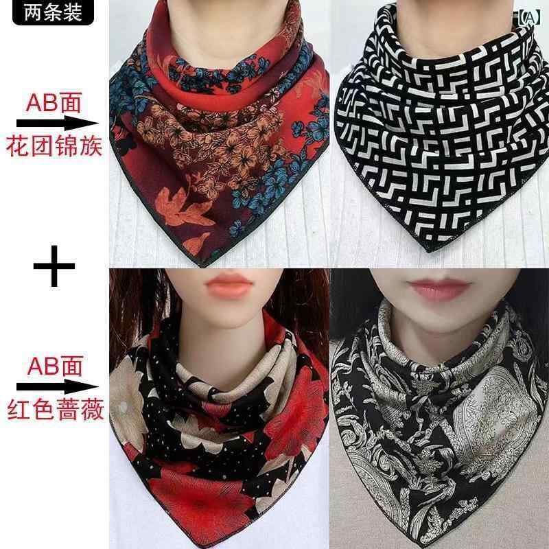 スカーフ　おしゃれ レディース スナップ ボタン フェイク カラー 付き 秋冬 ネック スカーフ 両面 暖..