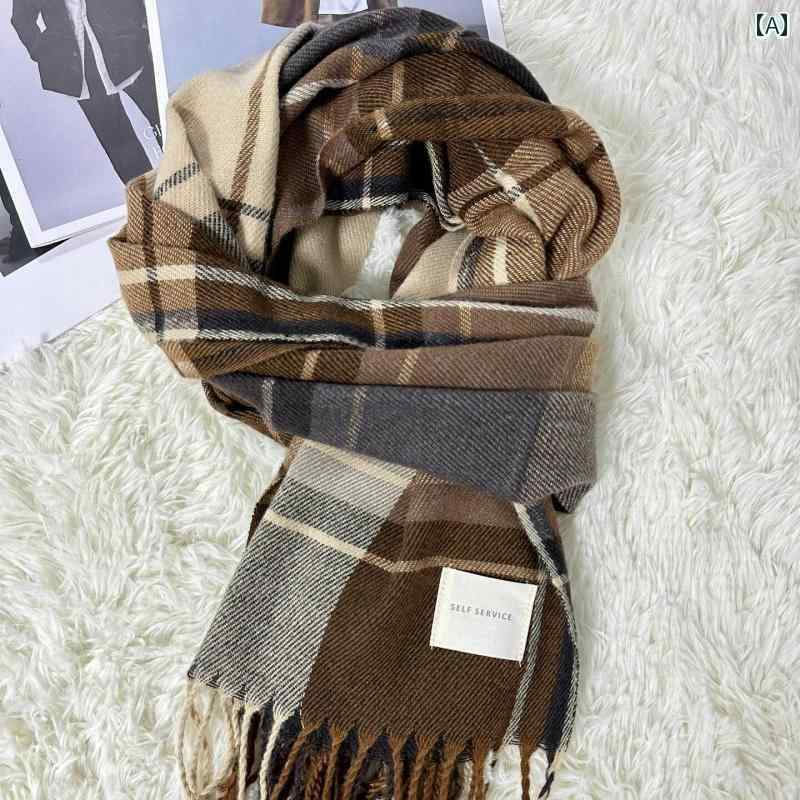 スカーフ　おしゃれ レディース チェック 柄 スカーフ メンズ 冬 スタイル 女性 厚手 学生 韓国 暖かい..