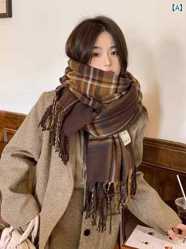 スカーフ　おしゃれ レディース チェック 柄 マフラー レディース 秋冬 2024新 スタイル 高級 ショール..