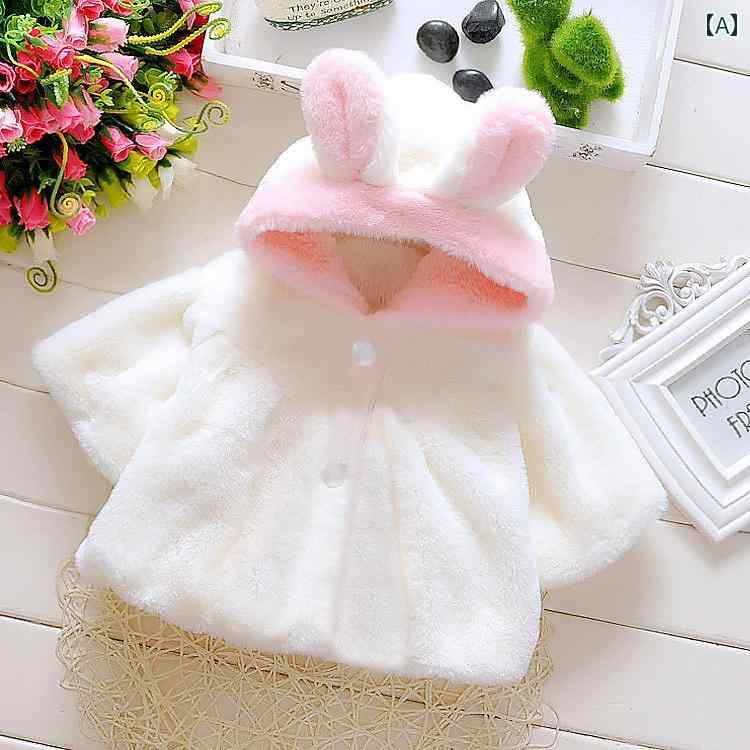 ドレス ケープ マント 新しい 6 - 7 - 8 - 9ヶ月の 赤ちゃんの 秋と 冬の ウサギの 耳の マント、 1 - ..