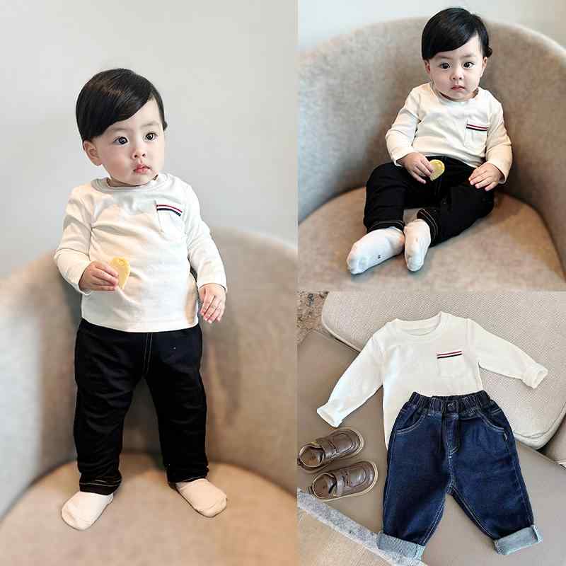 ベビー おしゃれ 服 ベビー 長袖 T シャツ 2024 春と 秋の 新しい 無地 ボトムス シャツ 純 綿 スタイリッシュな トップス ベビー ホワイト 服 トレンド