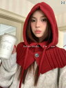 レディース カジュアル 帽子 韓国に 輸出 された ツイスト ニット フード 付き ショール レディース 秋 冬 バラクラバ スカーフ 一 体型 カップル ウール 帽子|詳細画像
