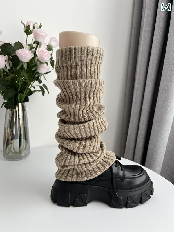 フットカバー レディース 春、 秋、 冬用の 女性用 70 cm 重ね 膝上 コーヒーブラウン ソックス、 暖か..