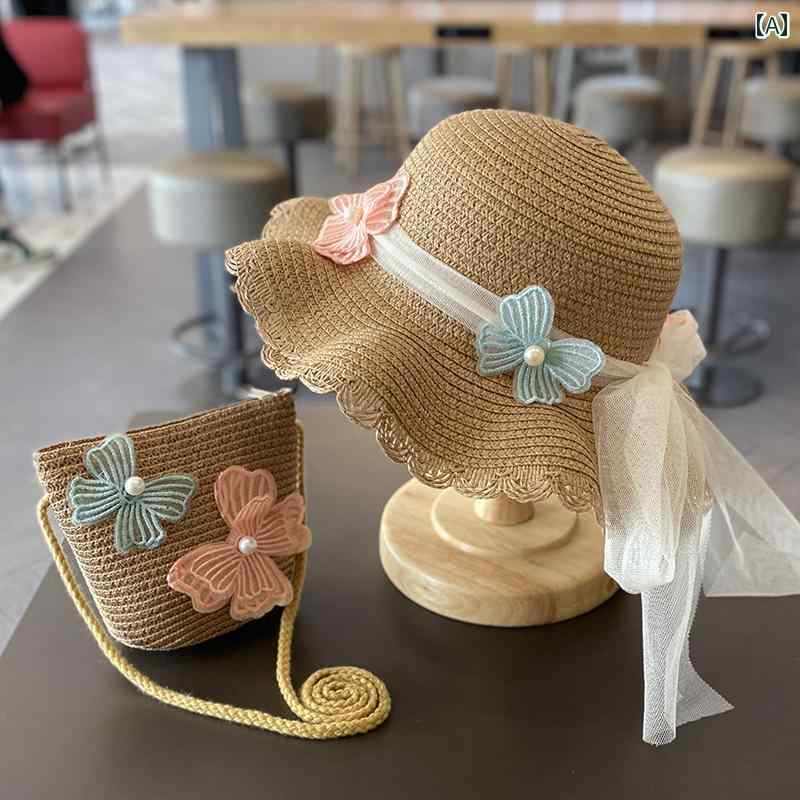 子供用 帽子 麦わら 帽子 夏の小さ