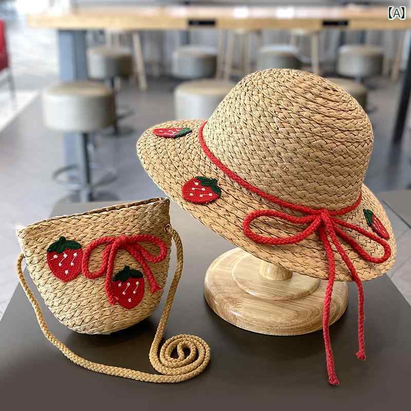 子供用 帽子 麦わら 帽子 夏の小さ