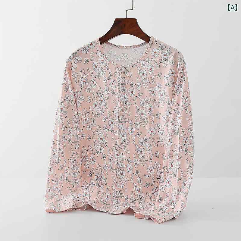 おしゃれ ママ カーディガン 春と 夏の カーディガン 秋 服 レディース 長袖 中高年 スウェットシャツ 純 綿 レディース ホーム 薄手 カーディガン トップス ダブルブレスト エアコン シャツ