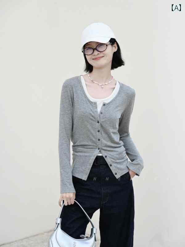 おしゃれ ママ カーディガン ロング ターミ ズム カーディガン / ニット 日焼け 止め アウターウェア、 スリング 付き、小さな アウターウェア ブラウス、 女性用 薄手 サマー ジャケット