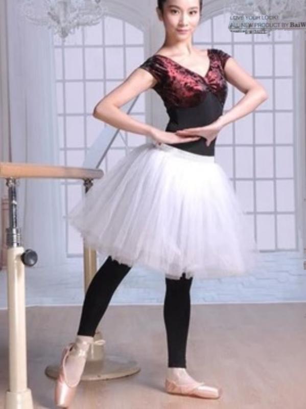 バレエ スカート 女性用 大人用 バレエ チュチュ ダンス 練習用 スカート ホワイト ハーフ 丈 チュール..