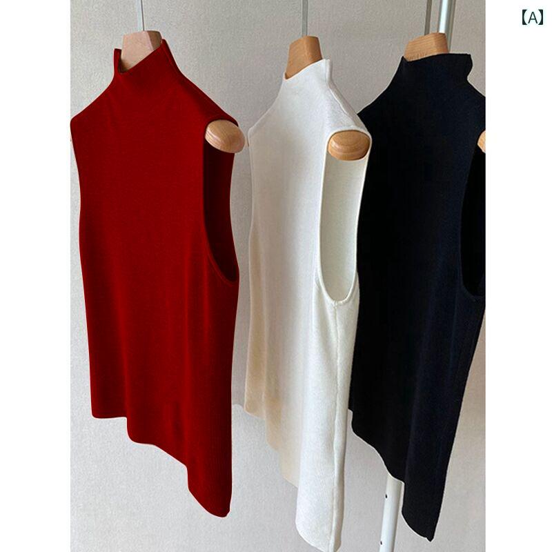 ニットキャミソール ベスト レディース Xiaoxiangfeng ハイ エンド ノースリーブ T シャツ、 女性用 サ..