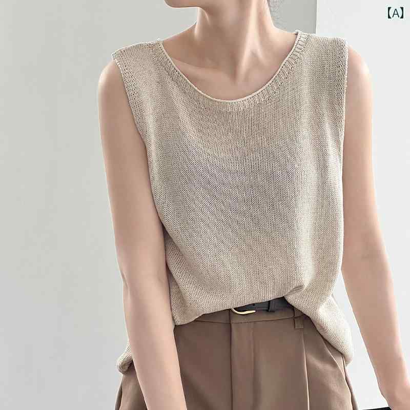 ニットキャミソール ベスト レディース レディース テンセル リネン キャミソール ベスト レディース ..