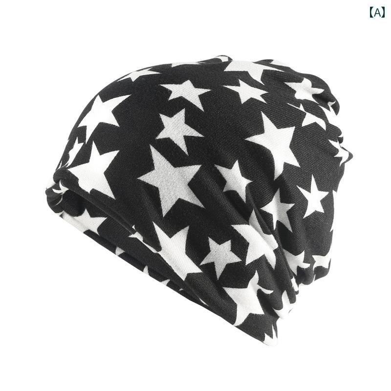 スカーフ 帽子 女性 男性と 女性に 適した パイル ヘッド 帽子 五 芒 星 柄 包 頭 帽子 春 韓国 ファッ..