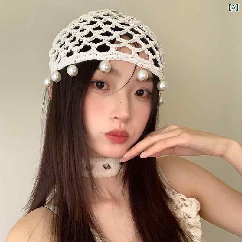 スカーフ 帽子 女性 西 四川 旅行 ボヘミアン スタイル 包 頭 帽子 女性の 薄い 中空 花 ニット 漁師 ..