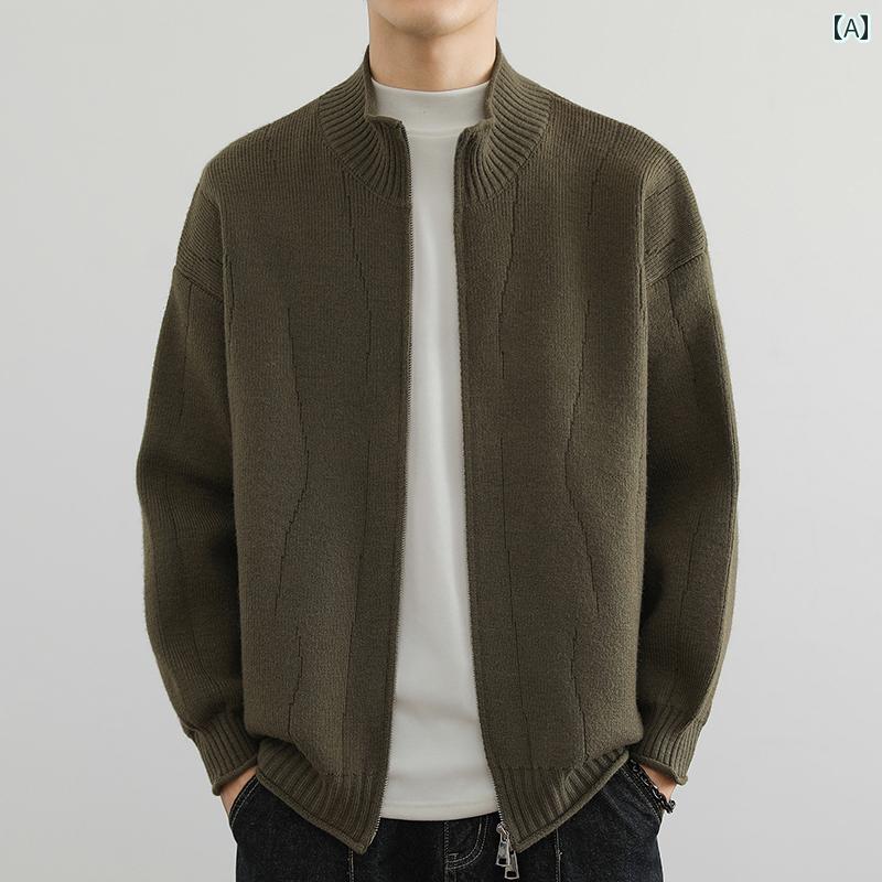 カーディガン メンズ メンズ ニットカーディガン 秋 冬 スタイル トレンド ブランド ゆったり メンズジ..