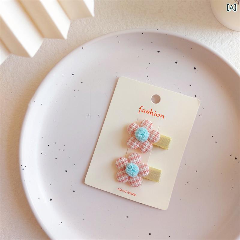 ヘア ピン 女の子用 1歳の 女の子用の かわいい 布 巻き ヘア ピン、 3 . 5 cm、 髪を 傷めません、 前..