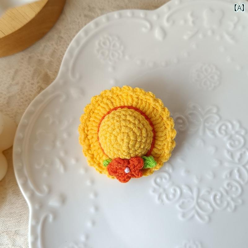 ヘア ピン 女の子用 帽子の ヘア ピン 純粋な 手作りの ウールの かぎ 針 編みの 子供の ヘア アクセサ..