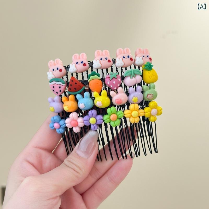 ヘア ピン 女の子用 子供用 かわいい フルーツ ヘア コーム 女の子 夏 漫画 ヘア ピン 額後 頭部 仕上..