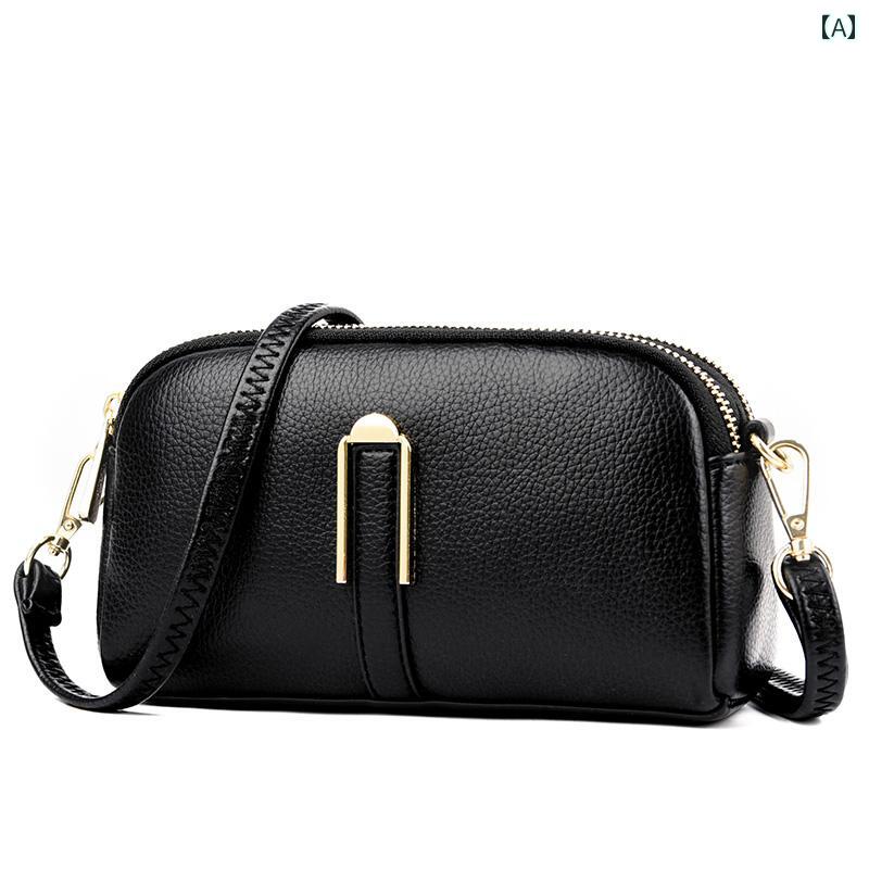 ハンドバッグ レディース 2024年 新作 カジュアル 牛 革 携帯 電話 バッグ 女性用 ソフト レザーミニショルダーバッグ 横型 レディース ハンドヘルド コイ ンス モール スクエアバッグ