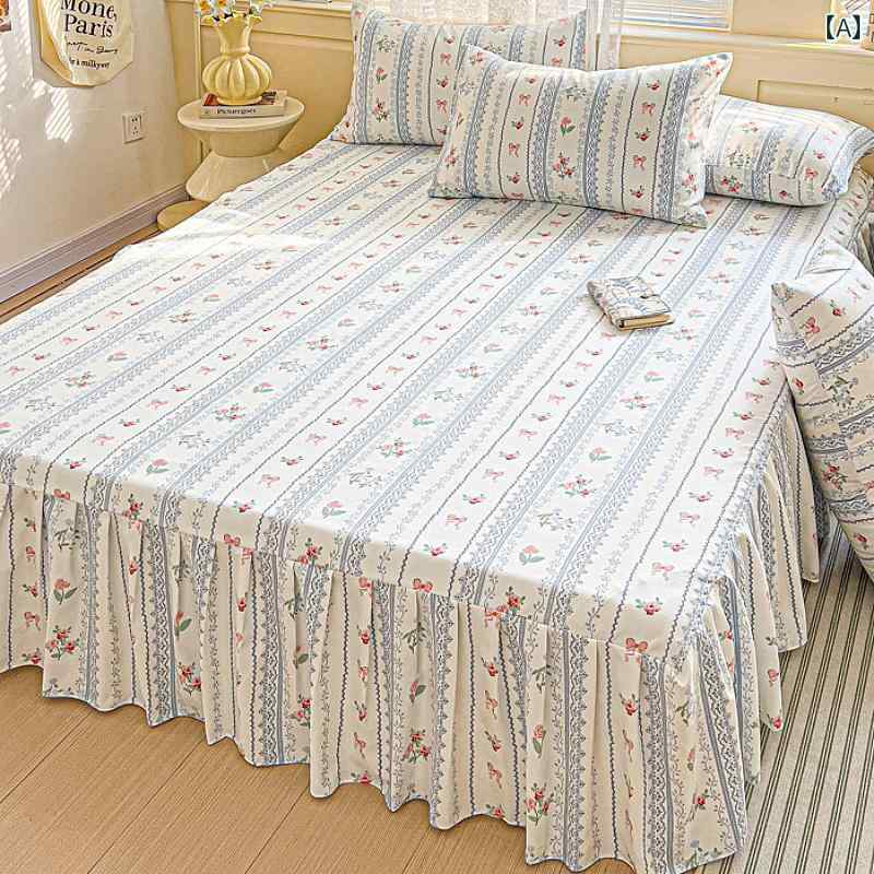 ベッド スカート 小さな 新鮮な レースの 上げられた ベッド スカート シングル ピース非 純 綿 滑り止..