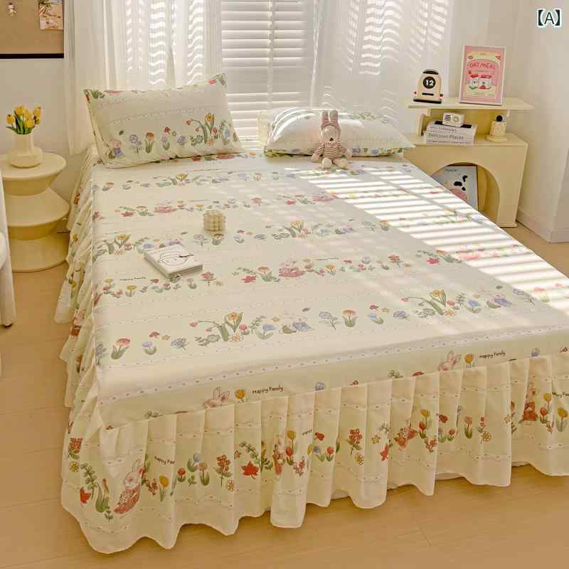 ベッド スカート 小さな 新鮮な ベッド スカート ワンピース プリンセス スタイル 滑り止め ベッド シ..