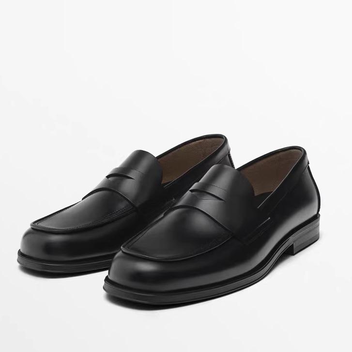 ローファー メンズ シューズ MD メンズシューズ 2025 春 夏 新作 ブラック ソフトレザー ペニーローファー ワン ステップ 12502550800