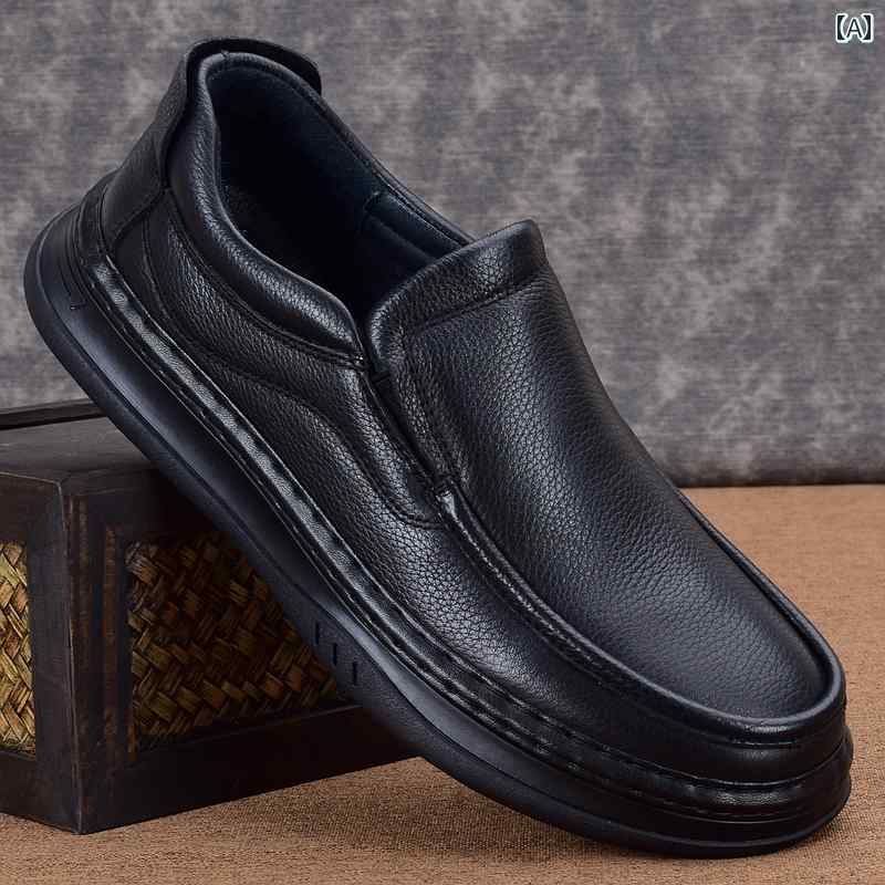 ローファー メンズ シューズ 本 革 メンズ レザーシューズ 耐 摩耗性 ソフト ソール スリッポン 牛 革 ラウンドトゥ カジュアル シューズ スリッポン 厚 底 ビジネス 外国 貿易 メンズシューズ