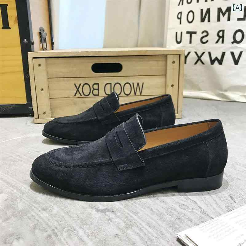 ローファー メンズ シューズ メンズ レトロ フロスト ポインテッド カジュアル レザーシューズ、 ローファー、 スリッポン シューズ、 ファッショナブルな ヘアスタイリストの トレンディな 紳士用 レザーシューズ