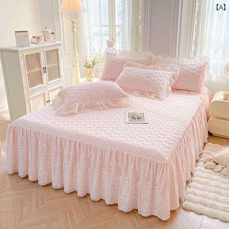 ベッド スカート プリンセス スタイルの キルティング ベッド スカート シングル ピース 2025 新しい ..