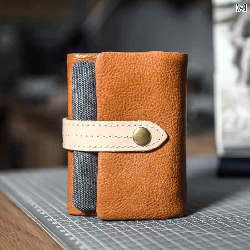 財布 レディース コント ラスト カラーの小 銭入れ最 上層 牛 革 新しい 財布 レトロ シンプルな ショート スモール ウォレット 30％ オフ レディース本 革 財布(4)