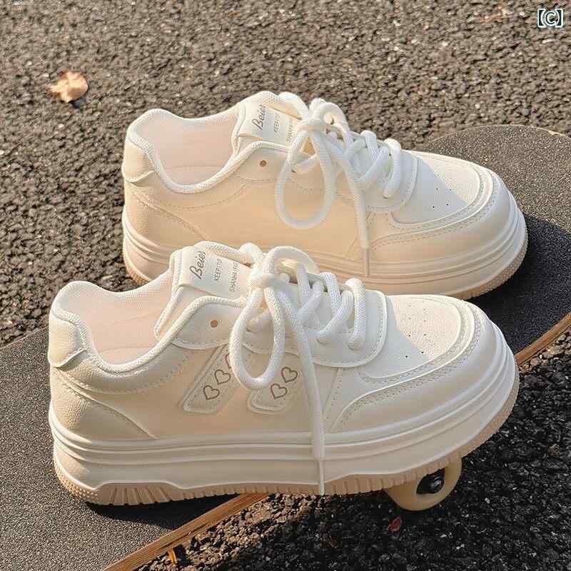 レディースシューズ スカートと 合わせやすい 夏の 女性用 ホワイト シューズ、 フォレスト・ ゴーントの トレーニング シューズ、 万能な 薄 底 カジュアル スポーツ シューズ、 ビッグ ヘッド ローファー