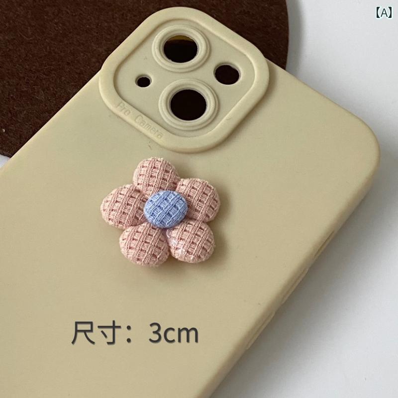 アクセサリー 素材 Yazi 手作り 3 cm 生地 エンボス ワッフル 手作り 5枚の 花びらの 花 布 ヘア ピン ..